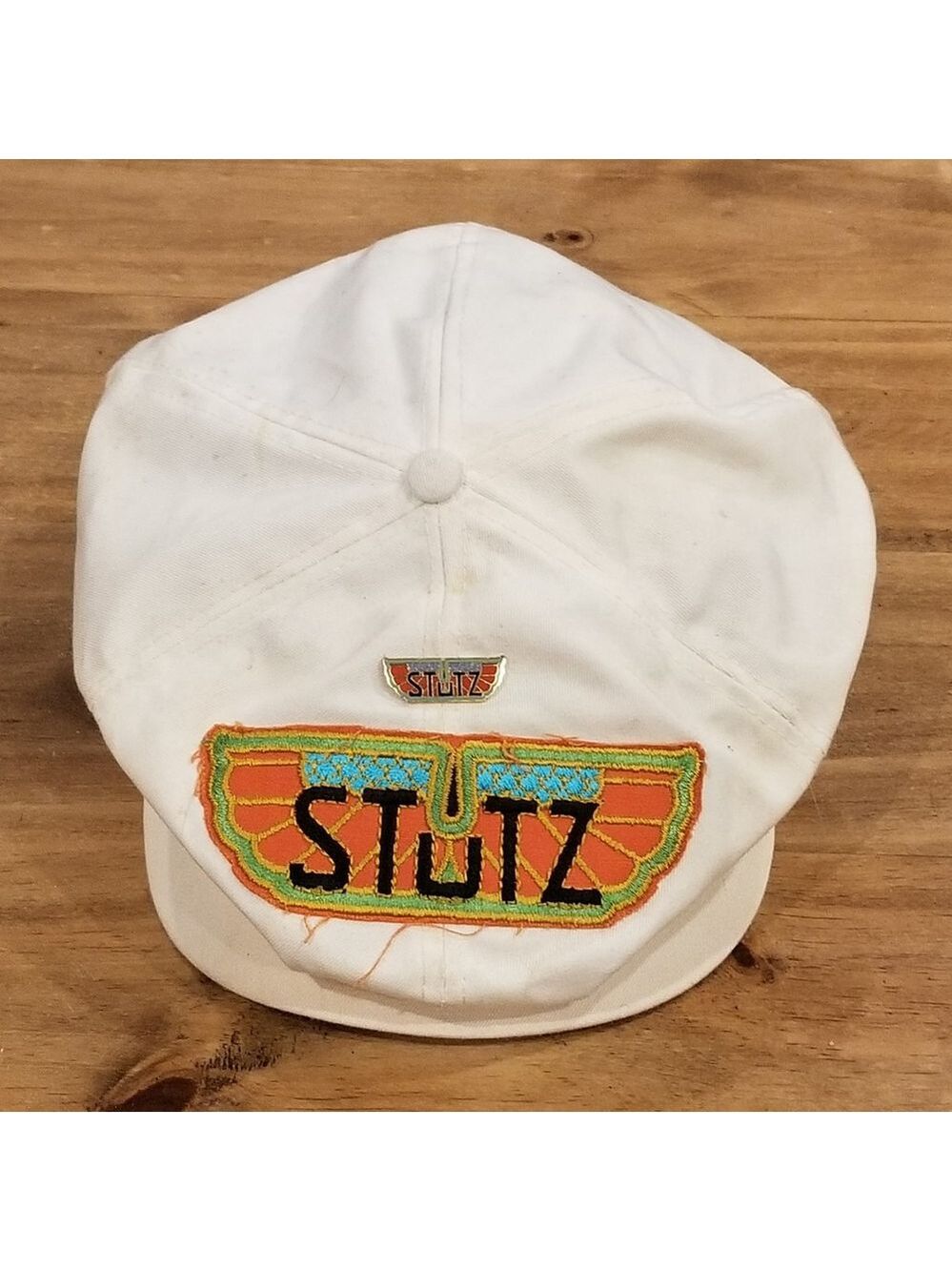 Vintage Stutz Snapback Flat Cap One Size White Luxury Performance Cars American